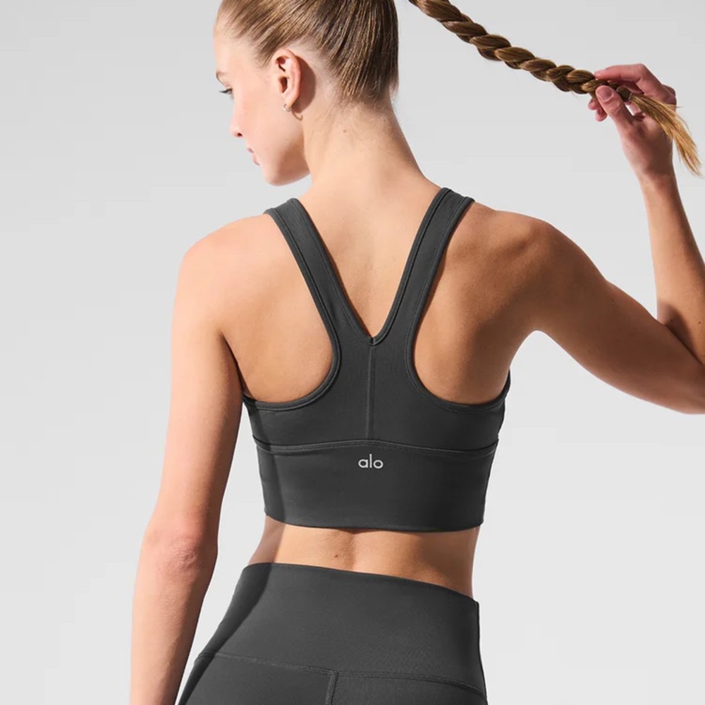 ALO Yoga Wild Thing Sports Bra Anthracite - Picture 3 of 8